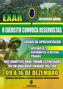 Guaíra - Exército Brasileiro convoca reservistas