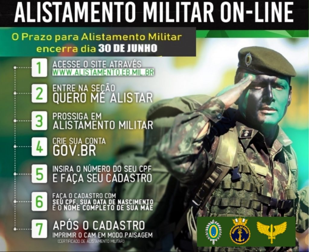 Exército Brasileiro - Alistamento ONLINE - no site do alistamento online,  você consegue acompanhar a situação do seu alistamento mesmo tendo feito o  alistamento numa Junta de Serviço Militar, acesse