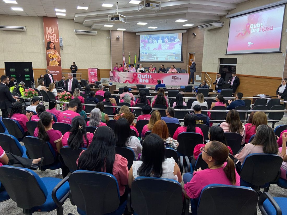 Outubro Rosa: Sessão solene na Câmara Municipal reúne mulheres em prol da prevenção ao câncer de mama e colo do útero