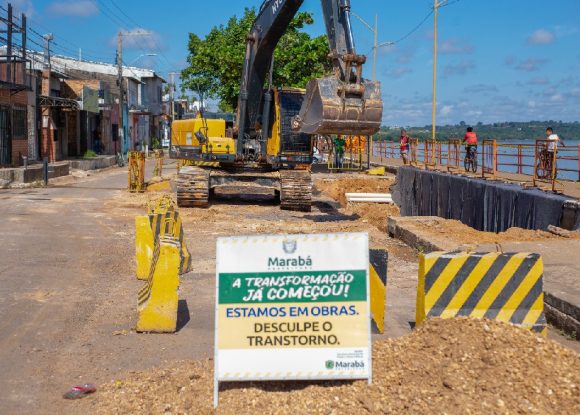 Obras: Sevop realiza serviço emergencial em trecho da Orla da Marabá Pioneira