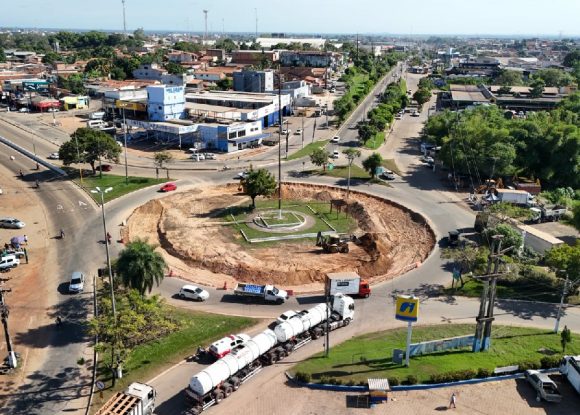 Sevop: Obra na rotatória do KM 06 vai melhorar o fluxo de veículos em uma área de grande tráfego